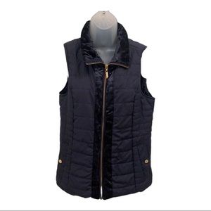 🐇 Ellen Tracy Navy Blue Puffer Vest Size Medium Fits Like a Small